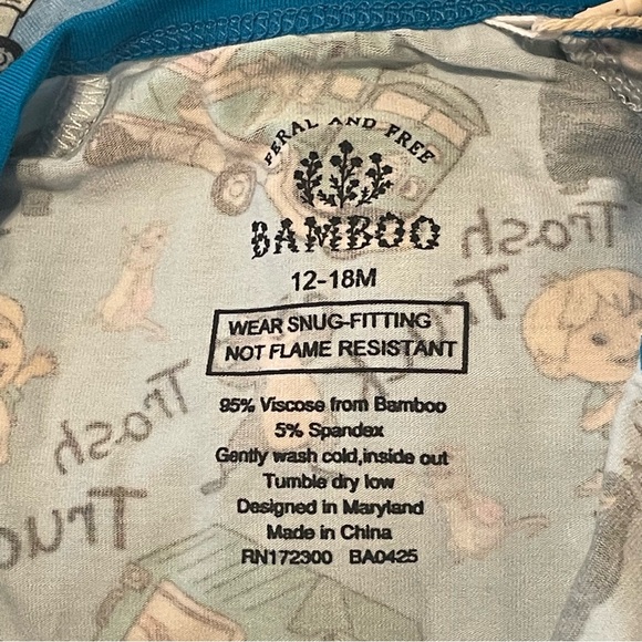 Feral and Free Bamboo Trash‎ Truck Zipper Sleeper Playsuit NWT 12-18 Months - Picture 6 of 7